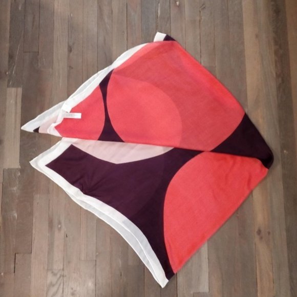 LOFT Polka Dot Geometric Square Scarf Circle Pattern Neck Tie One Size - Picture 5 of 6